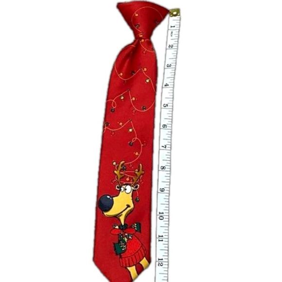 Youth clip-on Christmas Reindeer Tie - Picture 2 of 10